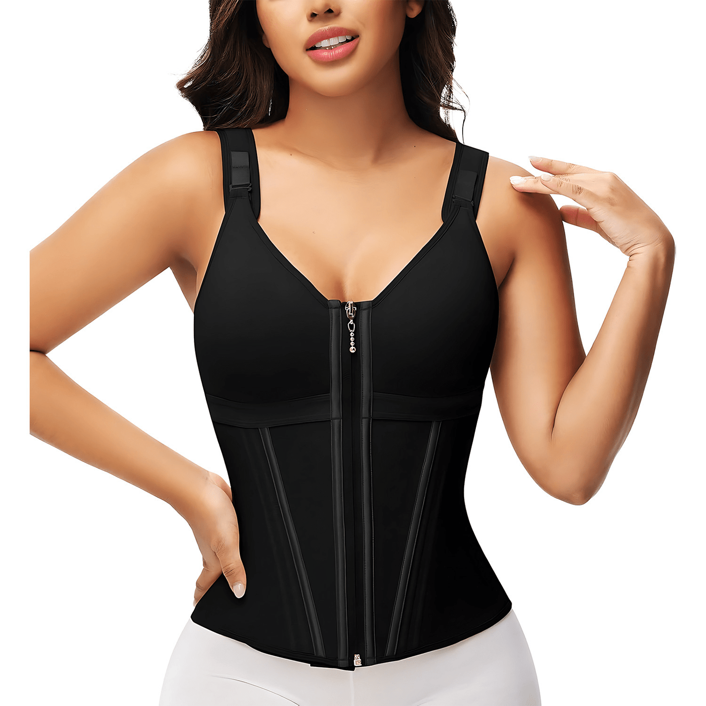 Mesh Waist Slimming Three-Breasted Shapewear Corset - The Humanitarians & Robotarians LLC.