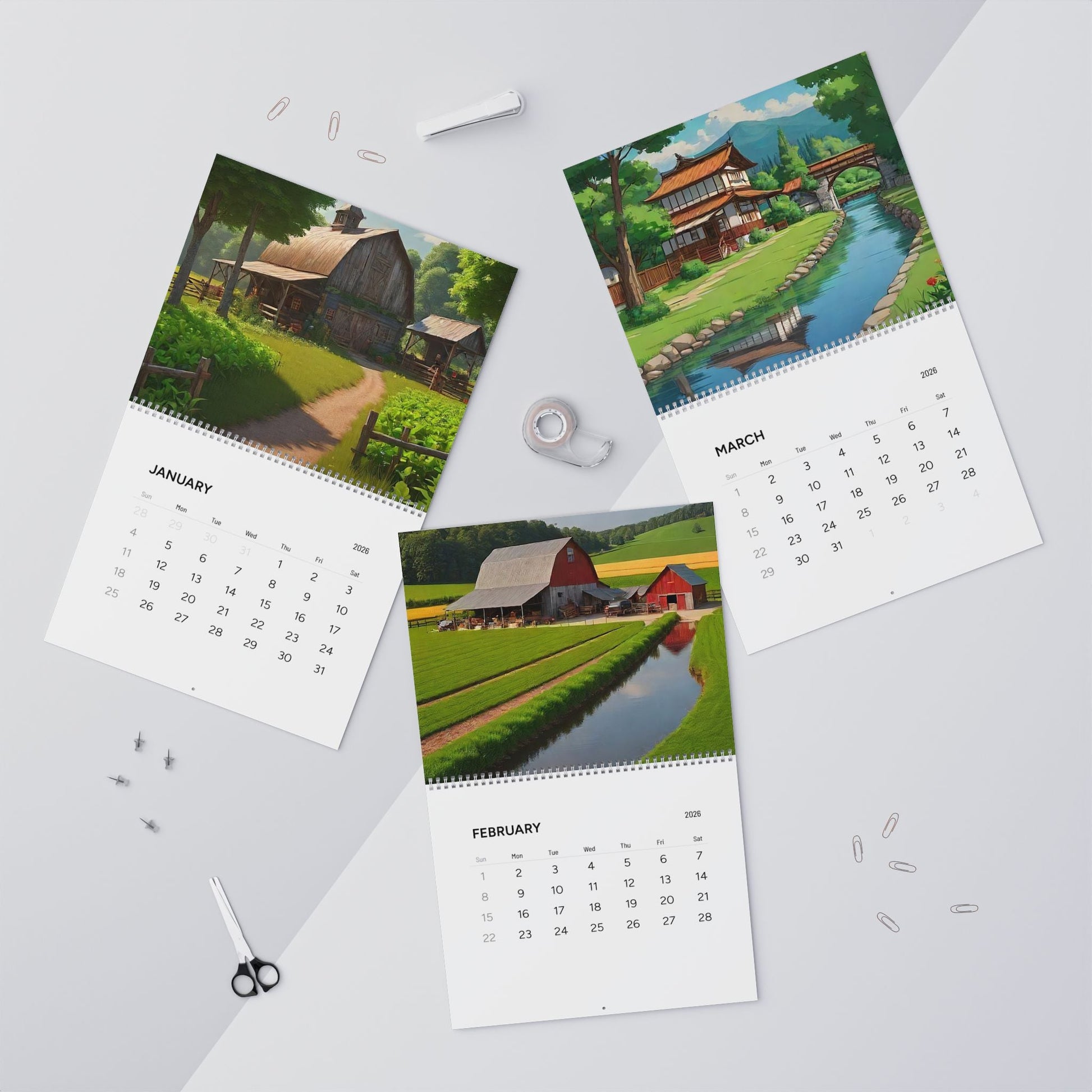 2026 Minimal Wall Calendar — Clean Monthly Grid Calendar for Home & Office - The Humanitarians & Robotarians LLC.