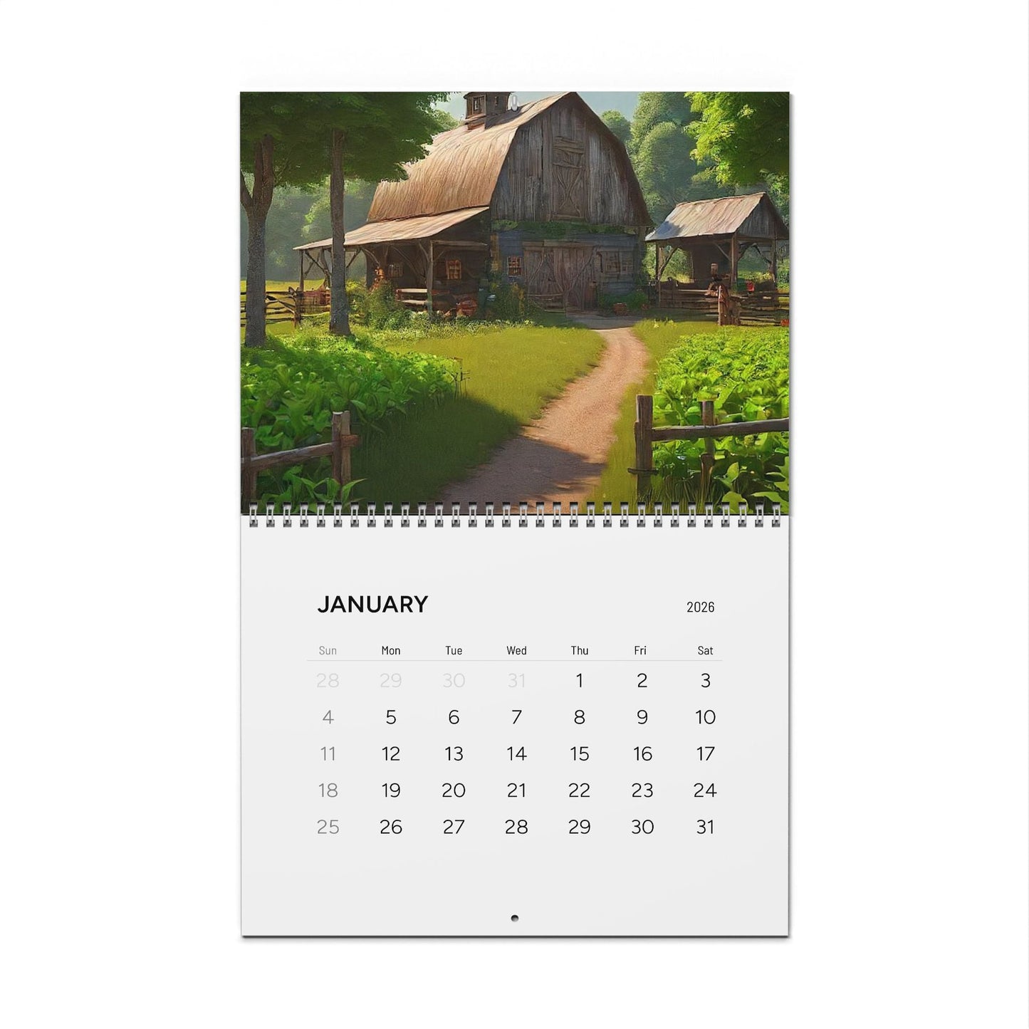 2026 Minimal Wall Calendar — Clean Monthly Grid Calendar for Home & Office - The Humanitarians & Robotarians LLC.