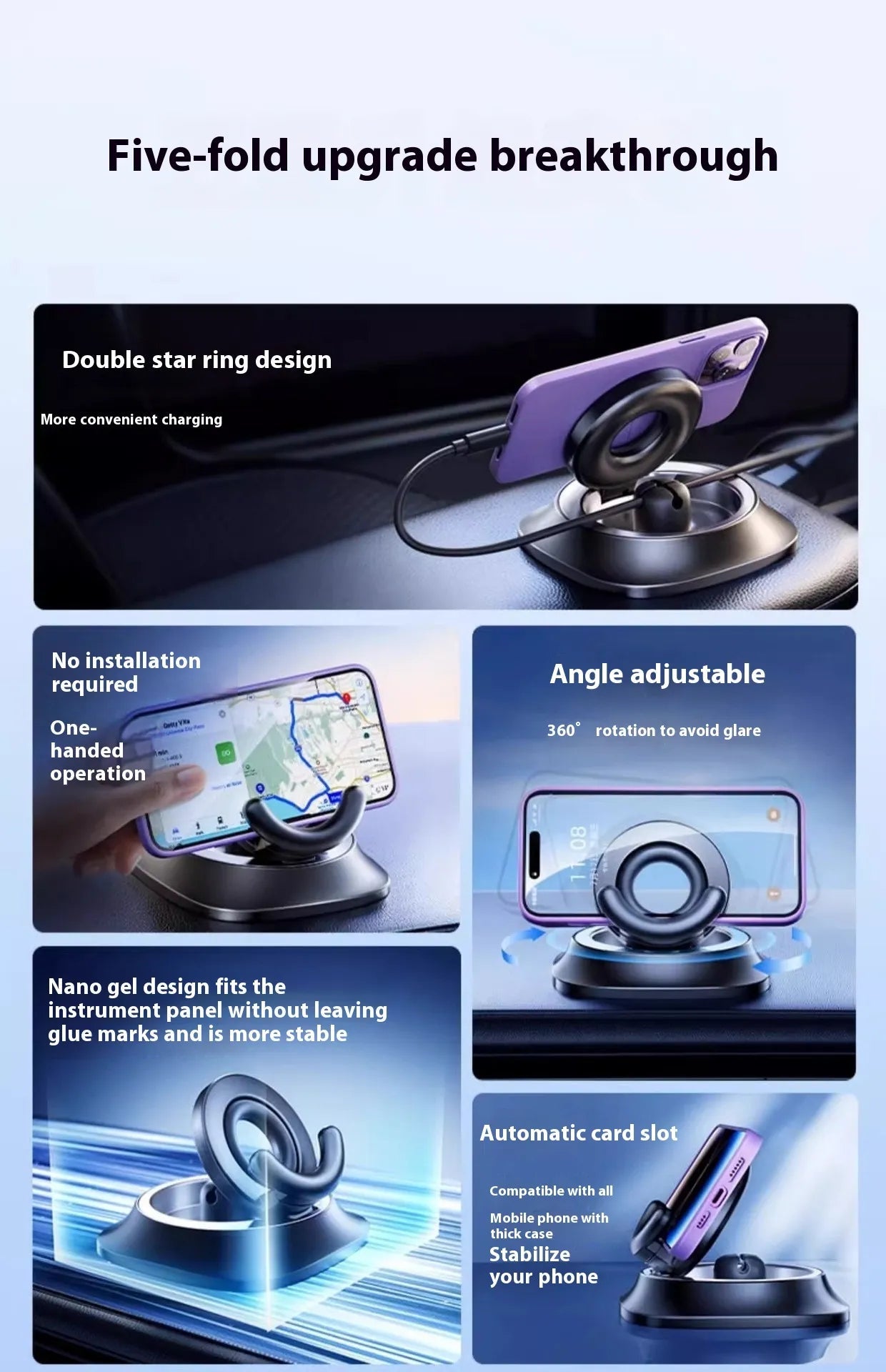 Adjustable Car Mount Magnetic Phone Holder - The Humanitarians & Robotarians LLC.