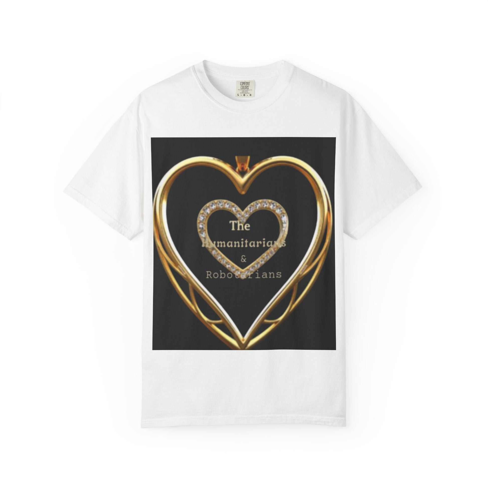 Gold Heart Logo T-Shirt — "The Humanitarians & Robovarians" Graphic Tee - The Humanitarians & Robotarians LLC.