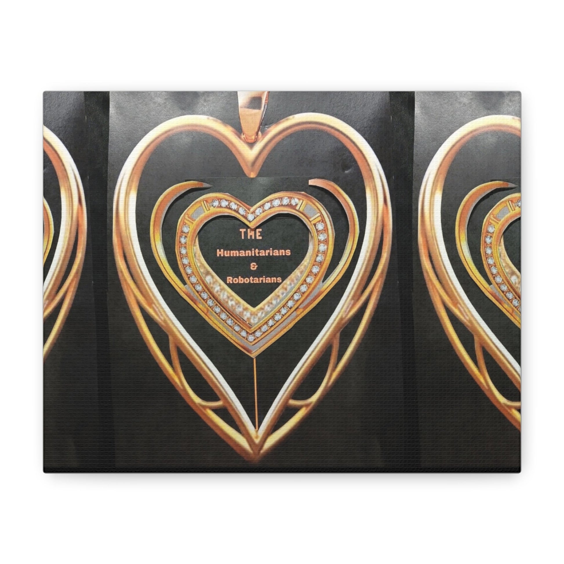 Gold Heart Pendant Canvas Print — 'The Humanitarians & Robotarians' Matte Stretched Wall Art - The Humanitarians & Robotarians LLC.