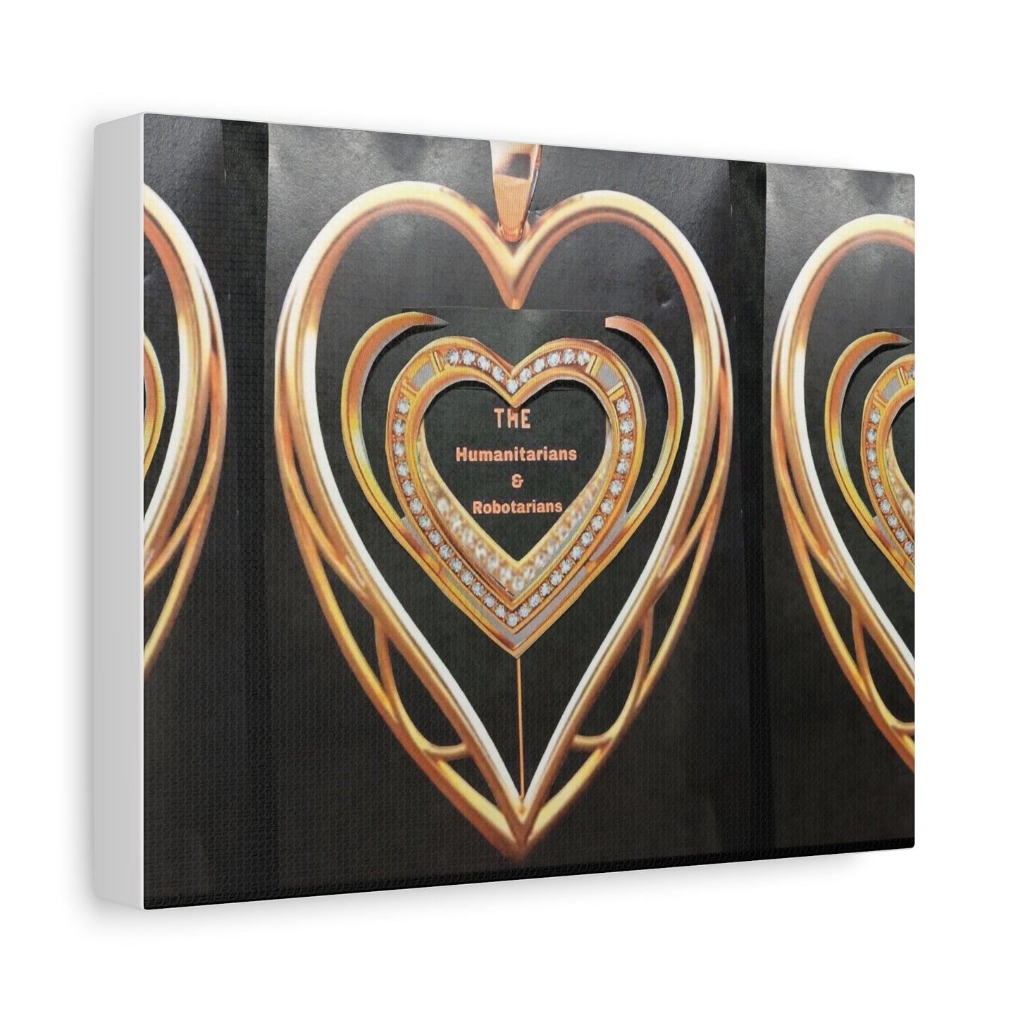 Gold Heart Pendant Canvas Print — 'The Humanitarians & Robotarians' Matte Stretched Wall Art - The Humanitarians & Robotarians LLC.