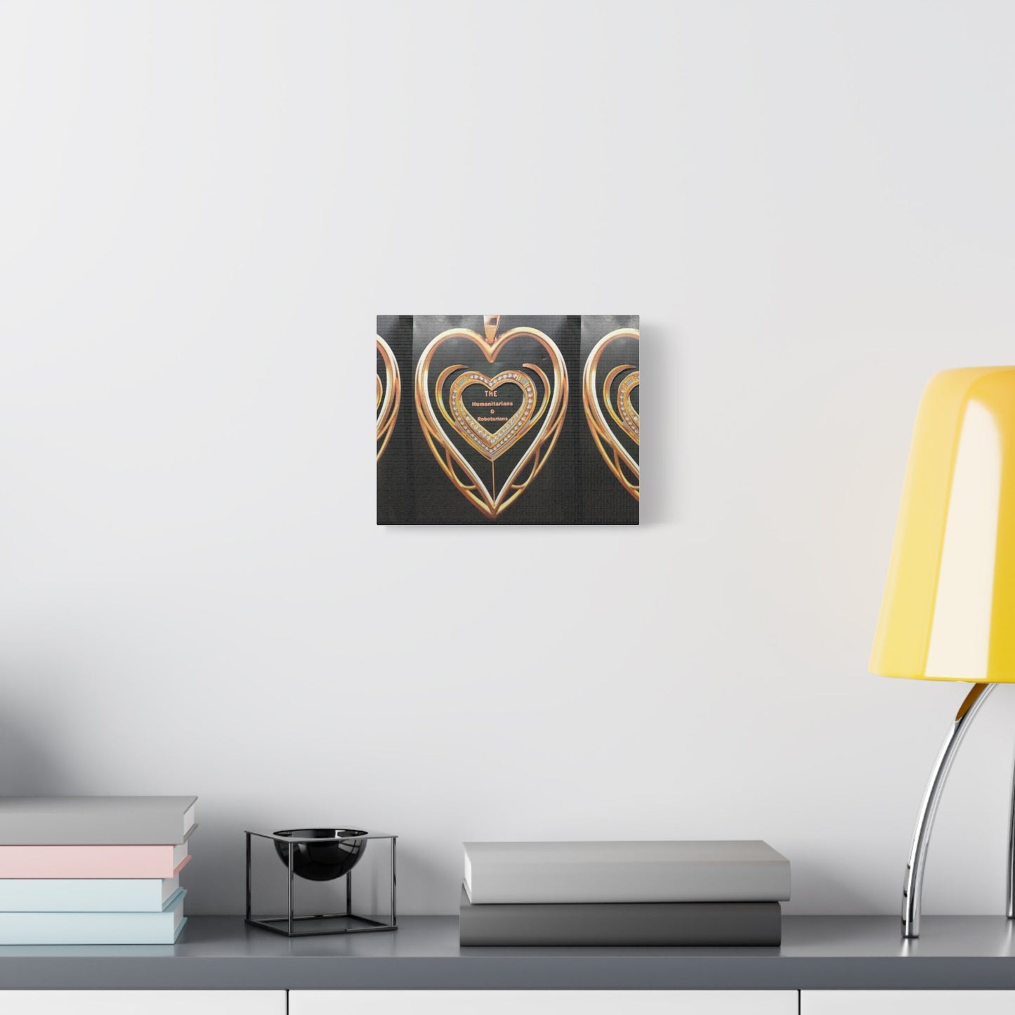 Gold Heart Pendant Canvas Print — 'The Humanitarians & Robotarians' Matte Stretched Wall Art - The Humanitarians & Robotarians LLC.