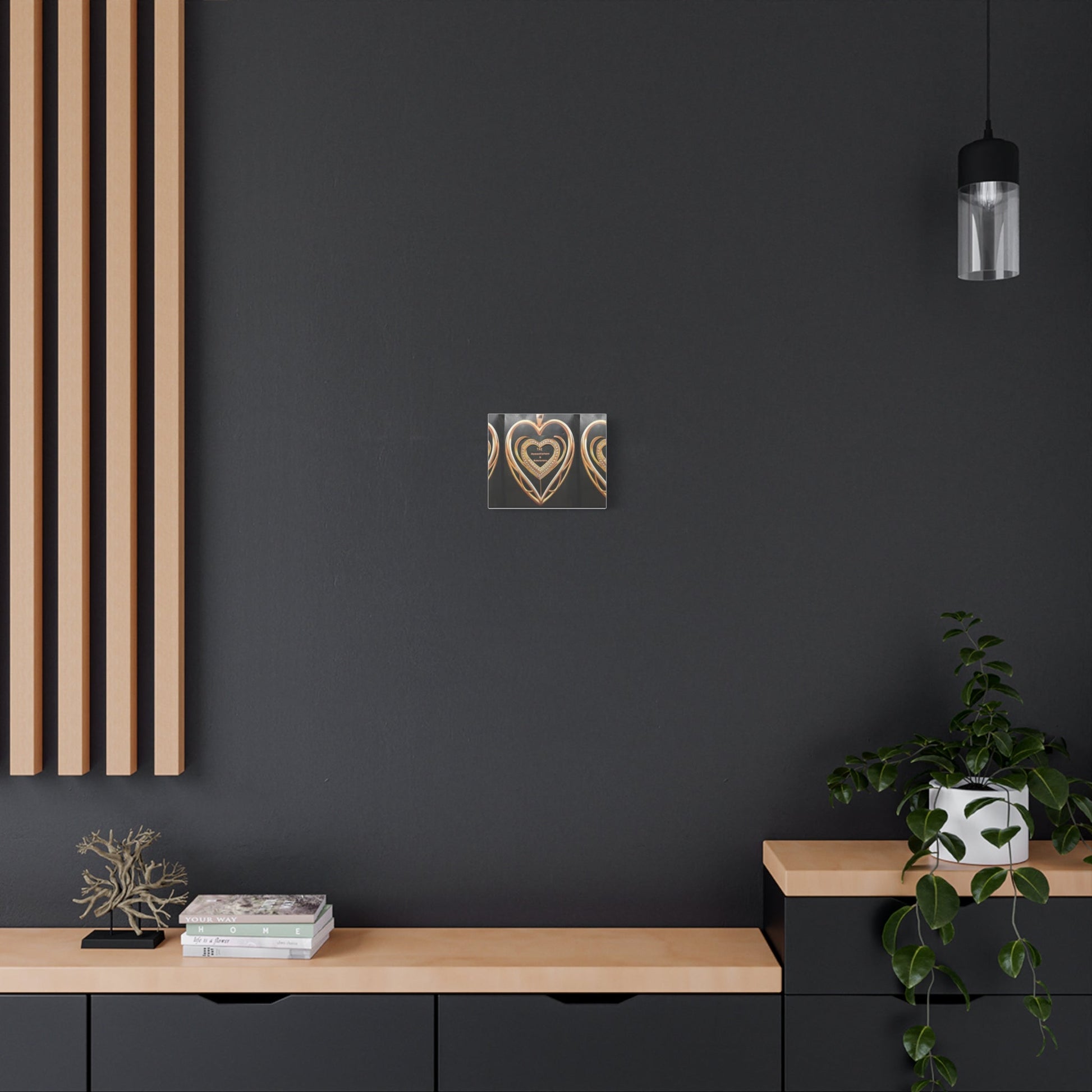 Gold Heart Pendant Canvas Print — 'The Humanitarians & Robotarians' Matte Stretched Wall Art - The Humanitarians & Robotarians LLC.