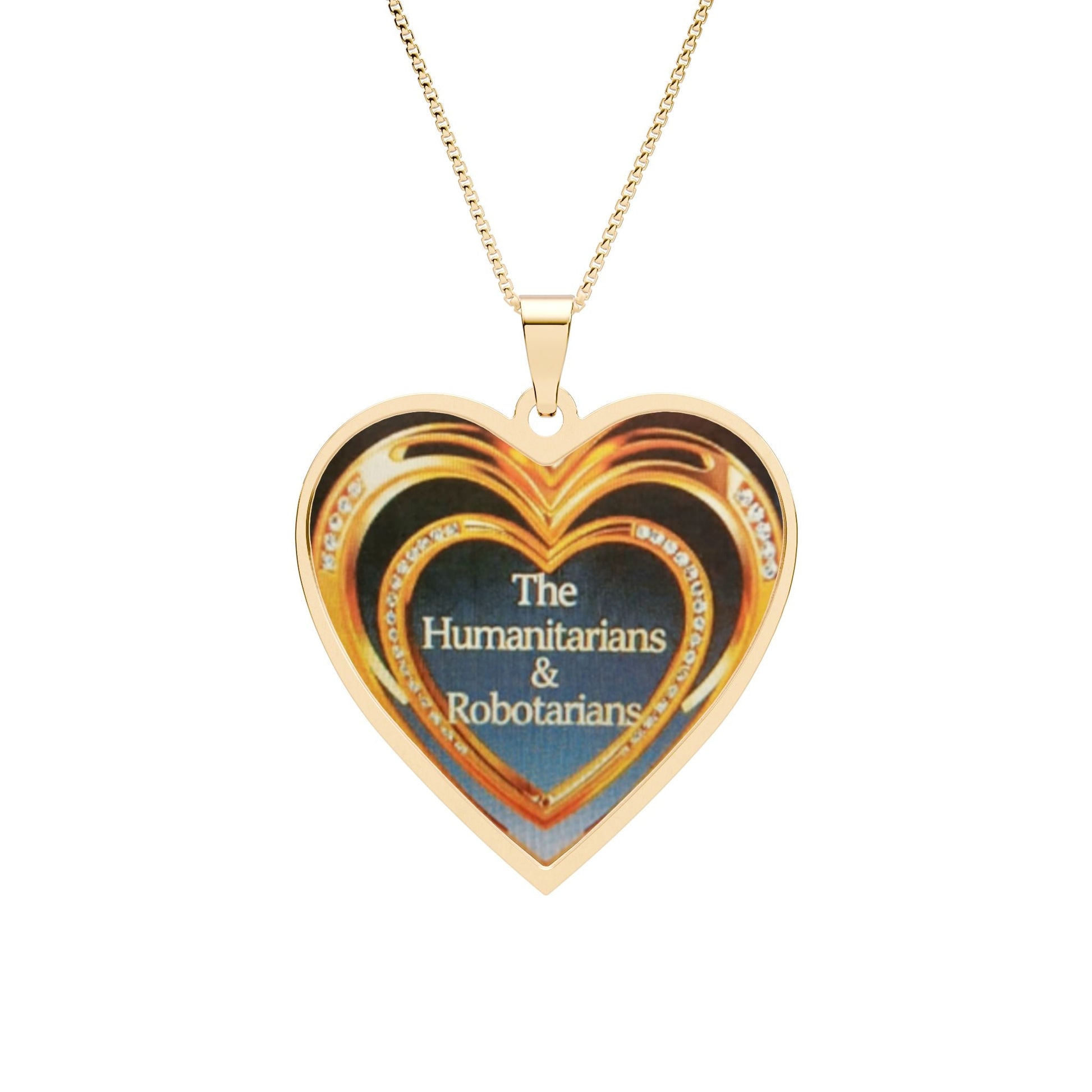 Heart Photo Pendant 10 — Personalized Heart Frame Necklace (Gold or Silver) - The Humanitarians & Robotarians LLC.