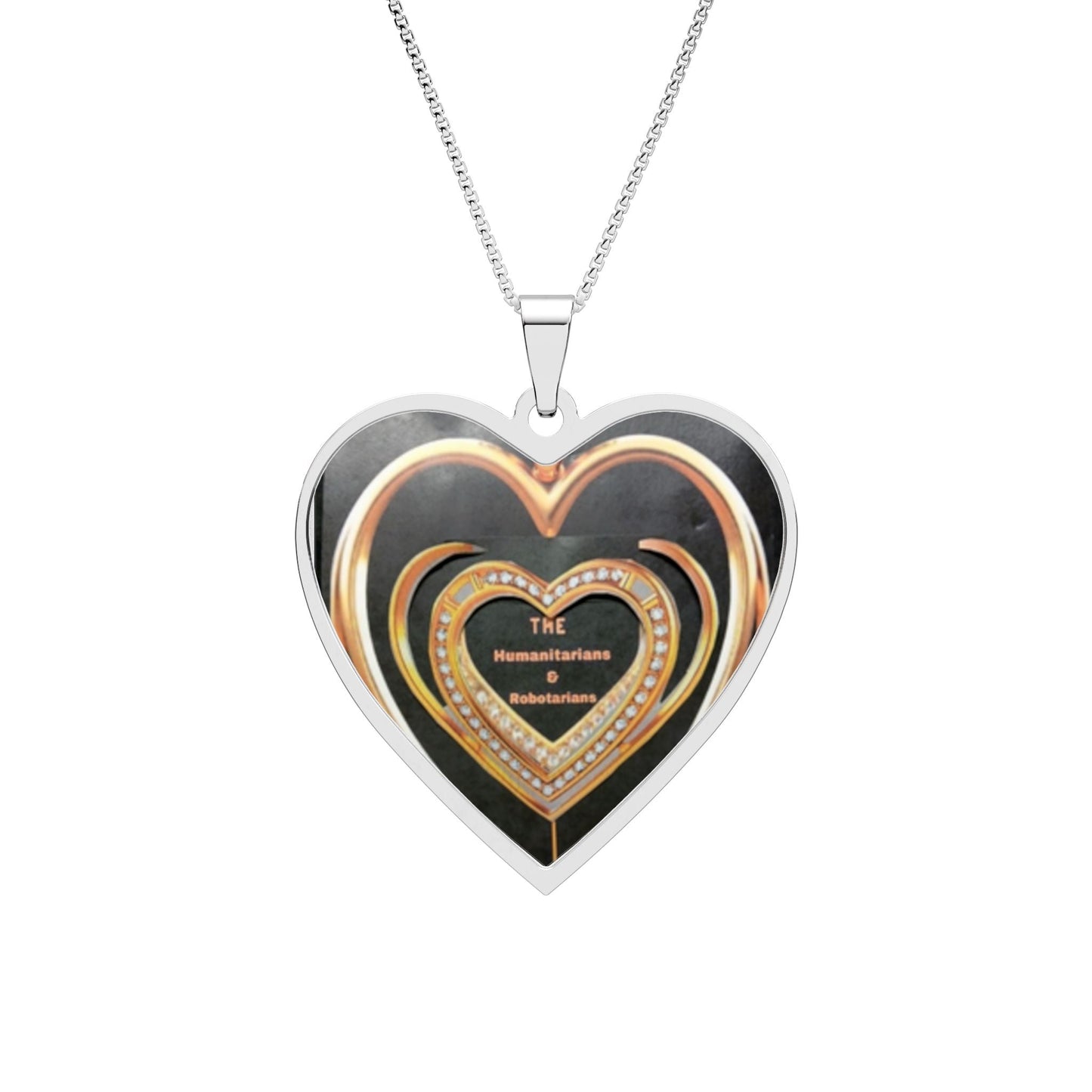 Heart Photo Pendant Necklace  2— Personalized Heart Frame Locket (Gold or Silver) - The Humanitarians & Robotarians LLC.