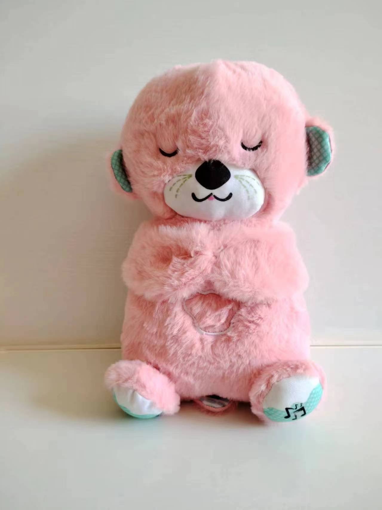 Sound Machine Soothe 'n Snuggle Otter Portable Plush Baby Toy with Sensory Details Music Lights & Rhythmic Breathing Motion - The Humanitarians & Robotarians LLC.