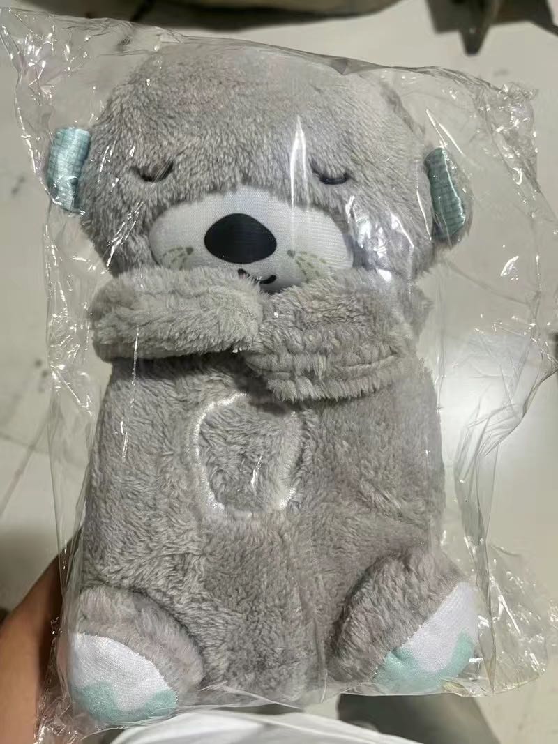 Sound Machine Soothe 'n Snuggle Otter Portable Plush Baby Toy with Sensory Details Music Lights & Rhythmic Breathing Motion - The Humanitarians & Robotarians LLC.