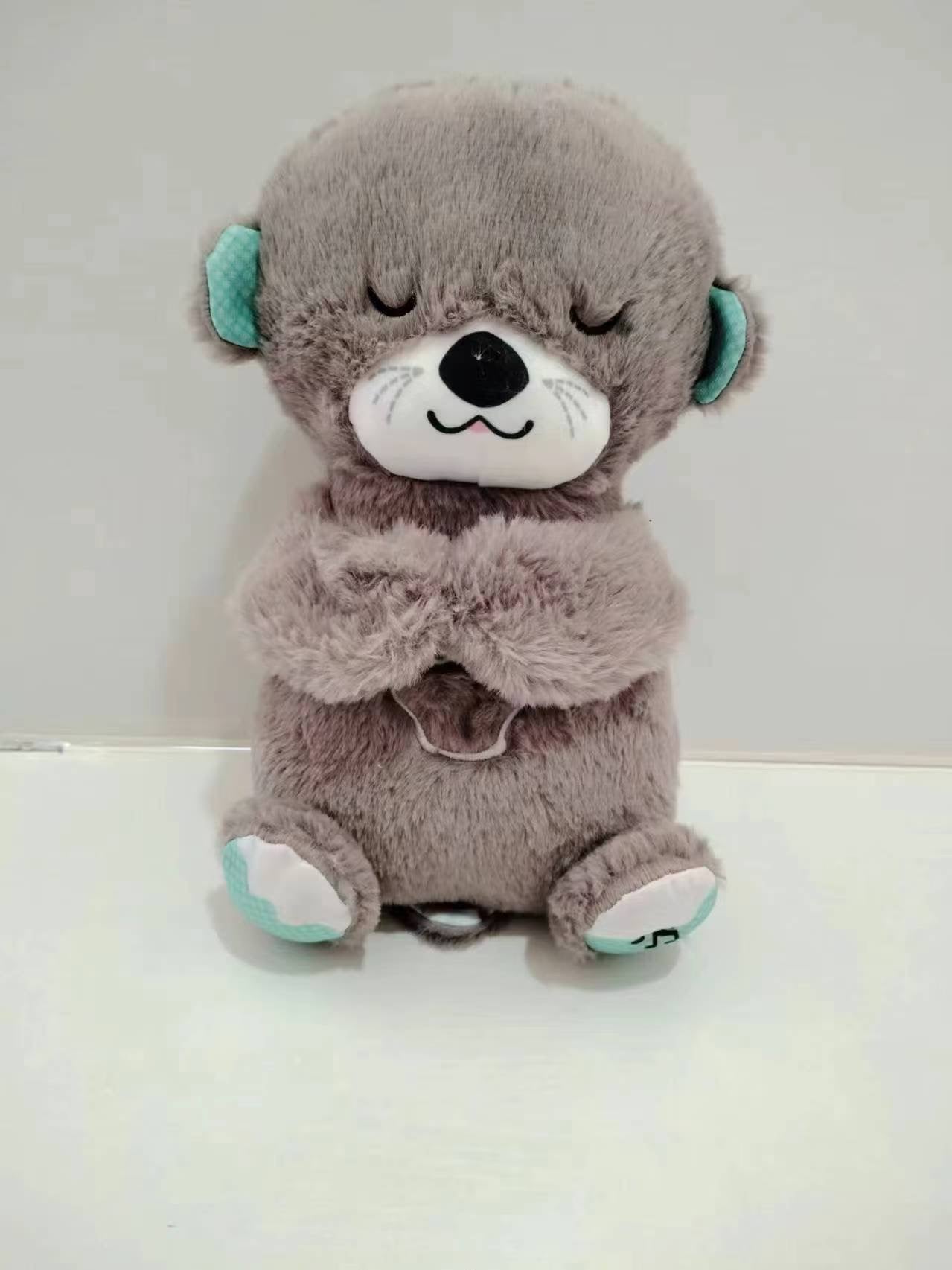 Sound Machine Soothe 'n Snuggle Otter Portable Plush Baby Toy with Sensory Details Music Lights & Rhythmic Breathing Motion - The Humanitarians & Robotarians LLC.