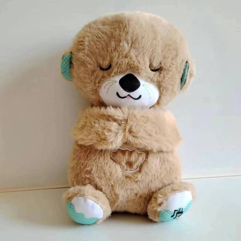 Sound Machine Soothe 'n Snuggle Otter Portable Plush Baby Toy with Sensory Details Music Lights & Rhythmic Breathing Motion - The Humanitarians & Robotarians LLC.