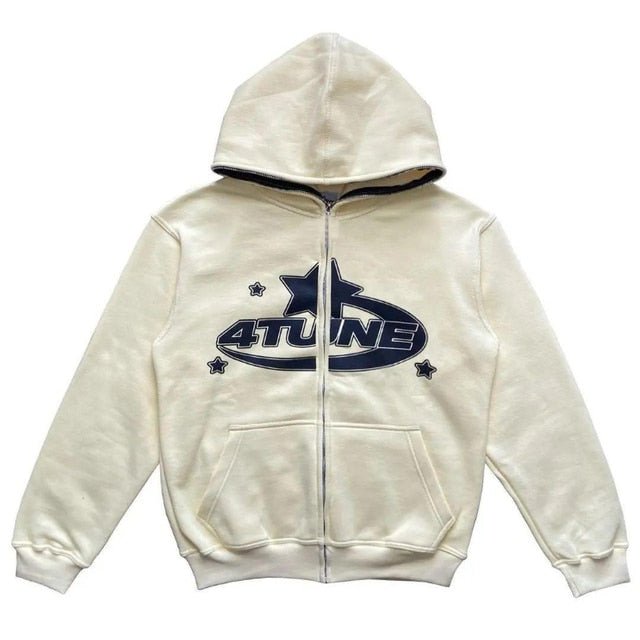 Star Printed Zip Up Hoodies - The Humanitarians & Robotarians LLC.