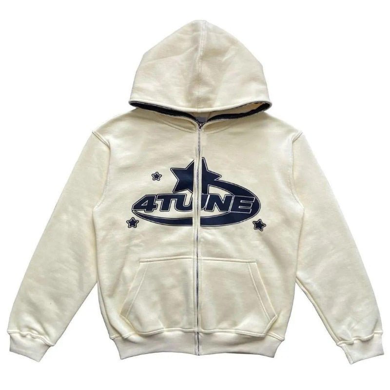 Star Printed Zip Up Hoodies - The Humanitarians & Robotarians LLC.